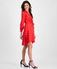 Women's Half-Wrap Polka-Dot A-Line Dress