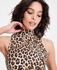 Women's Cheetah-Print Mock-Neck A-Line Midi Dress, Exclusively at Macy's 