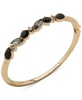 Gold-Tone Round & Navette Tonal Stone Bangle Bracelet