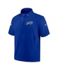 Men's Royal Buffalo Bills Sideline Coach Short Sleeve Hoodie Quarter-Zip Jacket