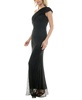 Women's One-Shoulder Embellished Fishnet Gown