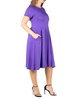 Plus Size Short Sleeve Midi Dress with Pockets