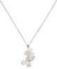 Mixed Stone Flower Pendant Necklace, 16" + 3" extender