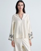 Women's Embroidered Satin Blouse