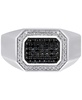 Men's Black Diamond (1/3 ct. t.w.) & White Diamond (1/6 ct. t.w.) Ring in Sterling Silver