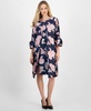 Women's Floral-Print Jacquard Topper Jacket