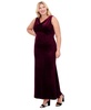 Plus Size Embellished Velvet Cowlneck Gown