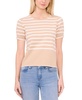 Women's Cotton Short-Sleeve Striped Crewneck Sweater