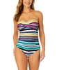 Women's Striped Twist-Front One-Piece Swimsuit