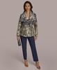 Women's Metallic Jacquard Zip-Front Jacket