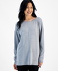 Petite Seam-Front Boat-Neck Tunic Sweater, Created for Macy's
