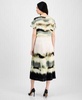 Women's Printed Dolman-Sleeve Top & Pleated Pull-On Midi Skirt