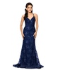 Women's Embellished Lace Sleeveless Gown