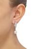 Cultured Freshwater Pearl (7mm) & Cubic Zirconia Drop Earrings in Sterling Silver, Created for Macy's