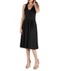 Fit and Flare Midi Sleeveless Dress with Pocket Detail
