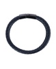 Loose Fit Simple 2 Band Braided Secure Clasp Leather Bracelet