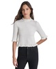 Women's Sequin Smocked Elbow-Sleeve Top