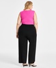 Trendy Plus Size High-Rise Wide-Leg Ponté-Knit Pants, Created for Macy's