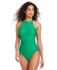 Women's High-Neck Grommet-Detail Swimsuit