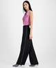Women's High-Rise Rhinestone-Trim Wide-Leg Pants, Created for Macy's