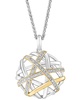 EFFY® Diamond Intertwining 18" Pendant Necklace (1/4 ct. t.w.) in Sterling Silver & 14k Gold-Plate