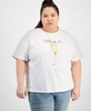 Trendy Plus Size Cotton French 75 Graphic Tee, Exclusively at Macy's