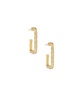 18k Gold-Plated Pavé-Studded Rectangle Hoop Earrings
