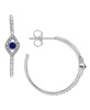 Crystal Evil Eye C Hoop Post Earrings