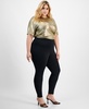 Trendy Plus Size High-Rise Seam-Front Leggings, Created for Macy's
