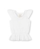 Women's Organic Flutter Sleeve Peplum Sweater Top