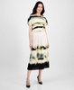 Women's Printed Dolman-Sleeve Top & Pleated Pull-On Midi Skirt