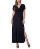 Flutter Sleeve Metallic Knit Maxi Dress