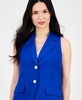 Women's Refined Linen Sleeveless Notched Collar Vest