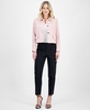 Women's Cropped Button-Front Collared Jacket