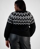 Trendy Plus Size Fair Isle Crewneck Sweater, Exclusively at Macy's