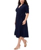 Plus Size Collared Wrap Dress