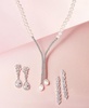Cubic Zirconia Pear Halo Cluster Drop Earrings in Sterling Silver