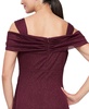 Cold-Shoulder Draped Metallic Gown