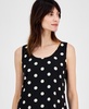 Petite Dot-Print Sleeveless Scoop-Neck Top