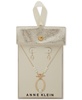 Gold-Tone Imitation Pearl Open Circle Pendant Necklace & Earrings Set