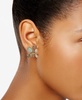 Gold-Tone Bee & Stone Cluster Clip On Earrings
