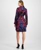 Women's Printed Faux-Wrap Dress