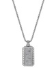 Men's Cubic Zirconia Zigzag Cluster Dog Tag 24" Pendant Necklace