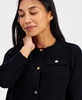 Petite Pocket Button-Front Cardigan