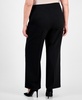 Plus Size Pull-On Wide-Leg Crepe Pants