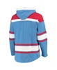 Men's '47 Powder Blue, Red Houston Oilers Lacer V-Neck Pullover Hoodie
