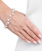 Freshwater Pearl (6 - 8-1/2mm) & Cubic Zirconia Link Bracelet in Sterling Silver