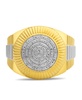 Men's Diamond Two-Tone Circle Cluster Style Ring (1/10 ct. t.w.) in 18k Gold-Plate  Sterling Silver (Also in Sterling Silver)