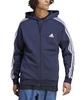 Men's Essentials 3-Stripes Regular-Fit Full-Zip Fleece Hoodie, Regular & Big & Tall 