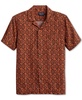 Men's Medallion Print Short Sleeve Button-Front Shirt